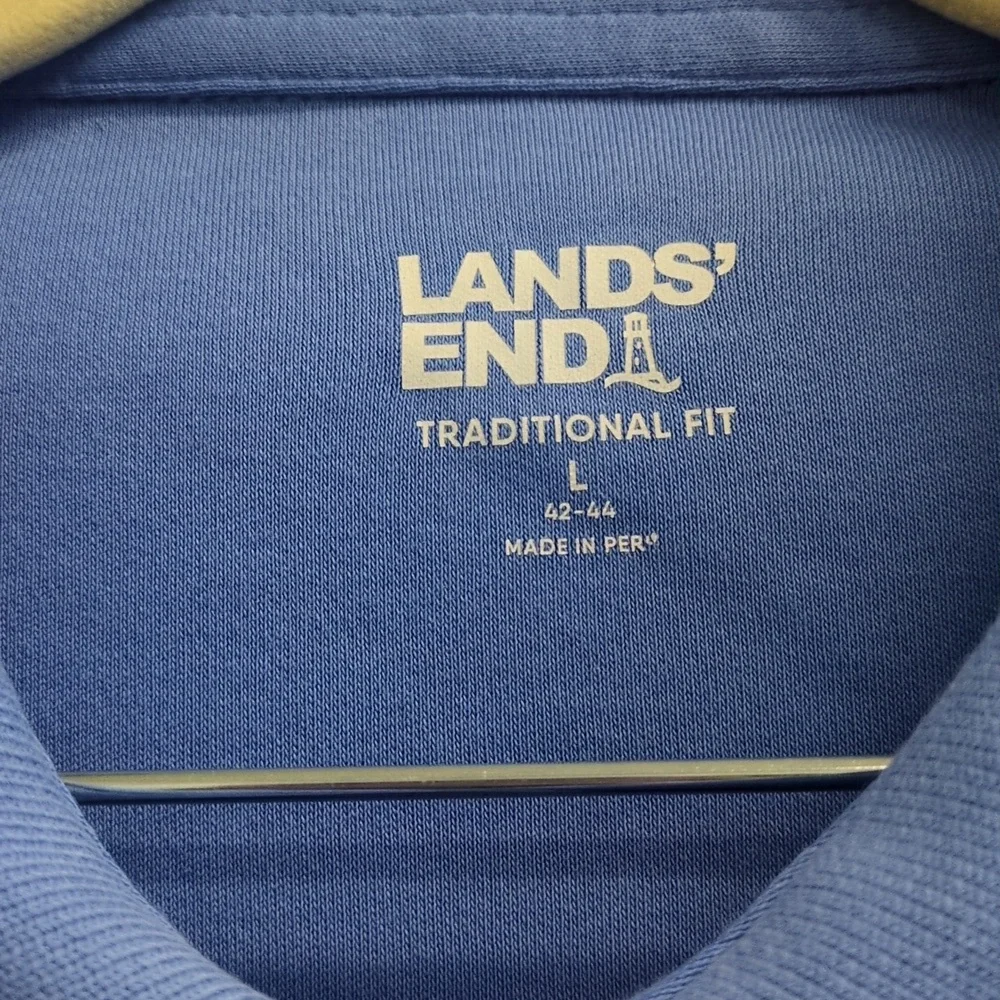 Land's End Men's Green & Blue Polo Classic Fit‎ Shirt Bundle Size L